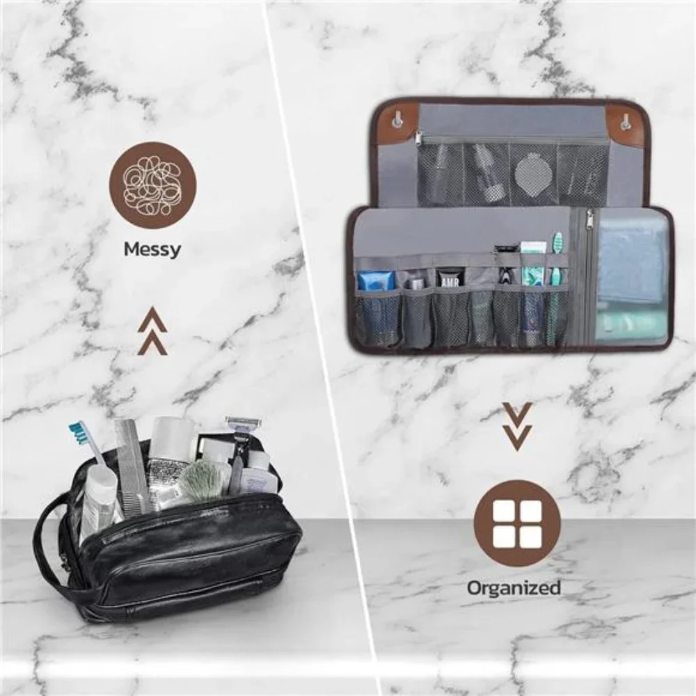 Toiletry Bag for Men, Travel Essentials Bathroom Roll Organizer